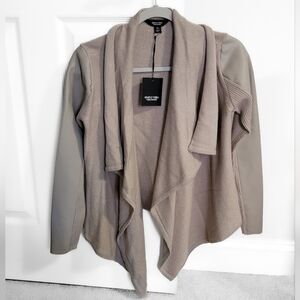 Women's Simple Vera Vera Wang Taupe Open Front Cardigan Size XS